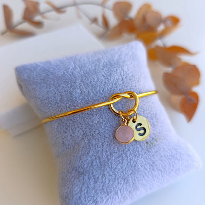 Pulsera Nudo Inicial – Acero Inoxidable baño Oro 18k