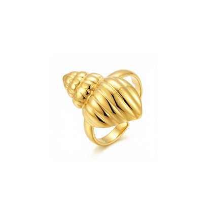 Anillo Abierto Caracola de Mar | Acero Inoxidable