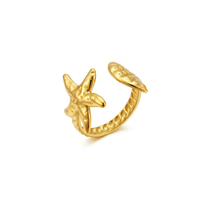 Anillo Estrella Marina | Acero Inoxidable Ajustable