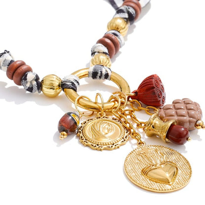 Collar Charms Vichy- Acero con Detalles en Resina