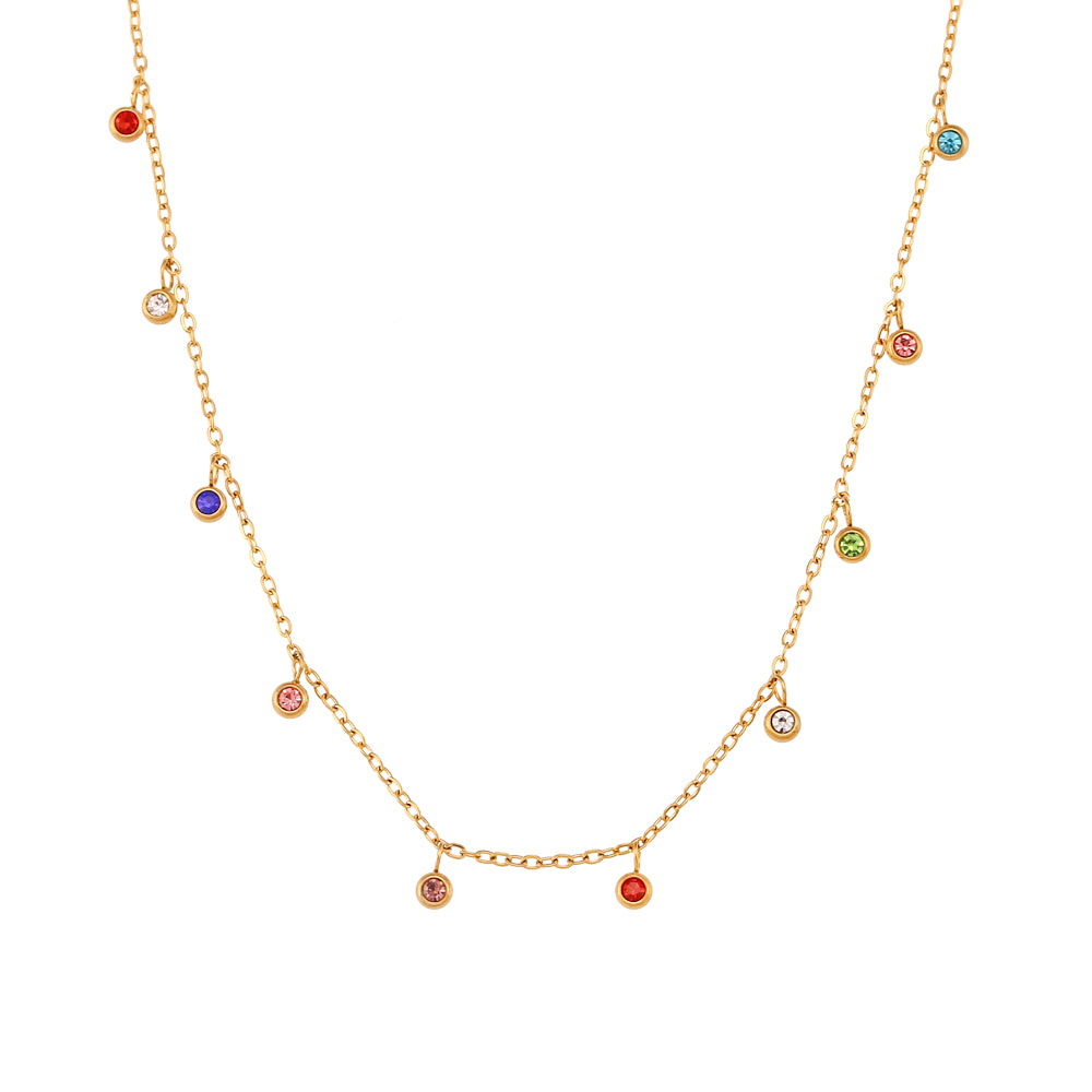 Gargantilla Luz Bonita – acero con circonitas multicolor