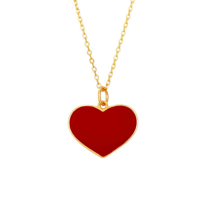 Collar Red Heart Enamel – Plata de Ley 925 con Baño en Oro 18K