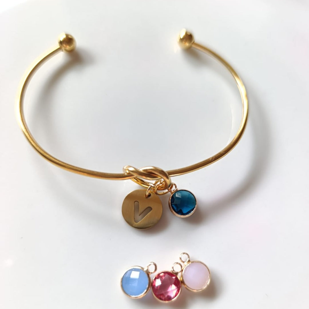 Pulsera Nudo Inicial – Acero Inoxidable baño Oro 18k